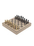 Pinetti Chess & Checkers Game Board – luksus 41 × 41 cm skak- og damespil i valnød & ægte læder