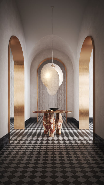 Rundt spisebord 110Ø - Massivt marmor  - ilab design