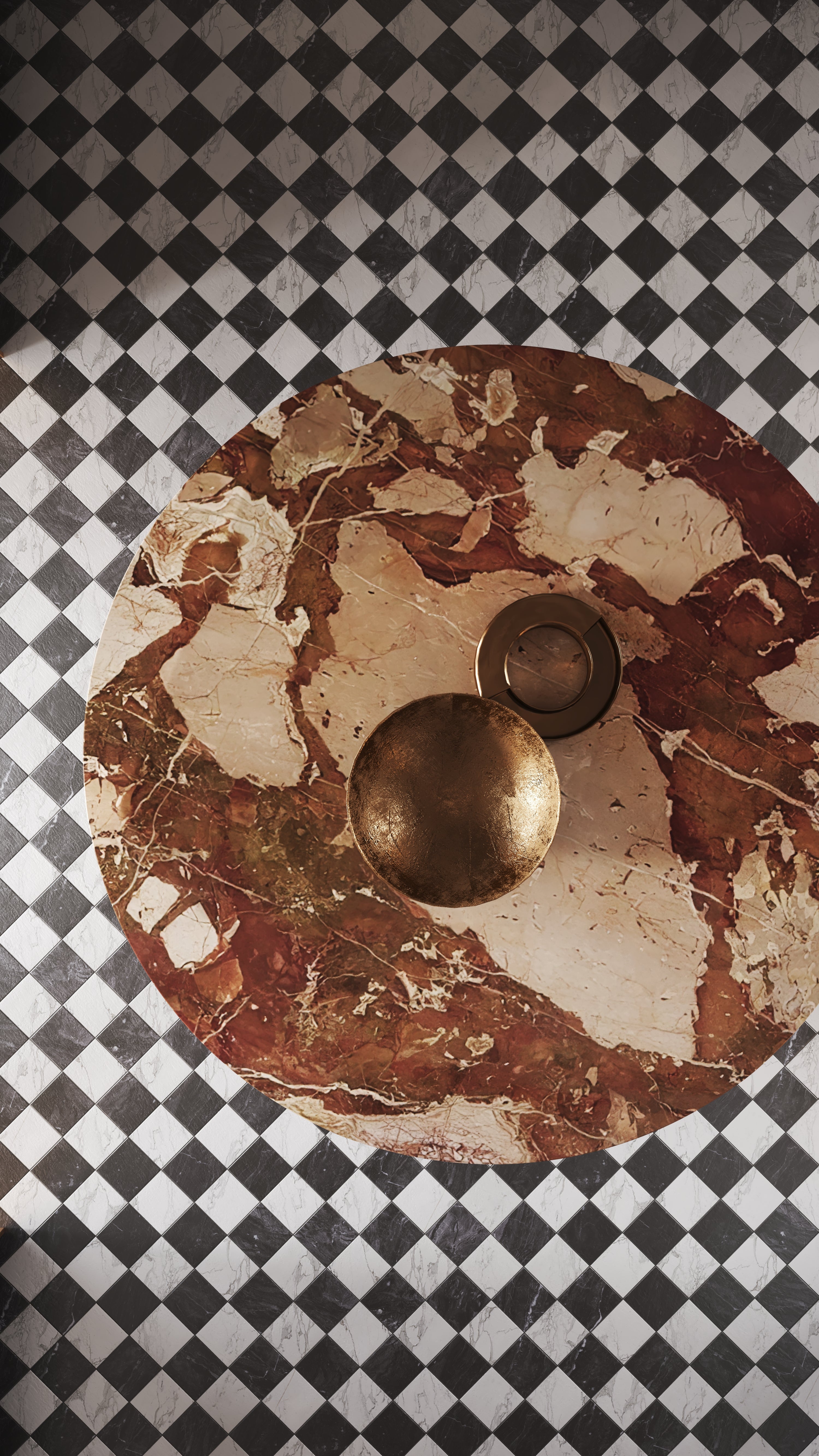 Rundt spisebord 110Ø - Massivt marmor  - ilab design