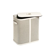 Pinetti Penelope Rektangulær Kurv – 30×45×H50 cm, vandtæt læder & ecru bomuld, eksklusiv opbevaring til hjemmet