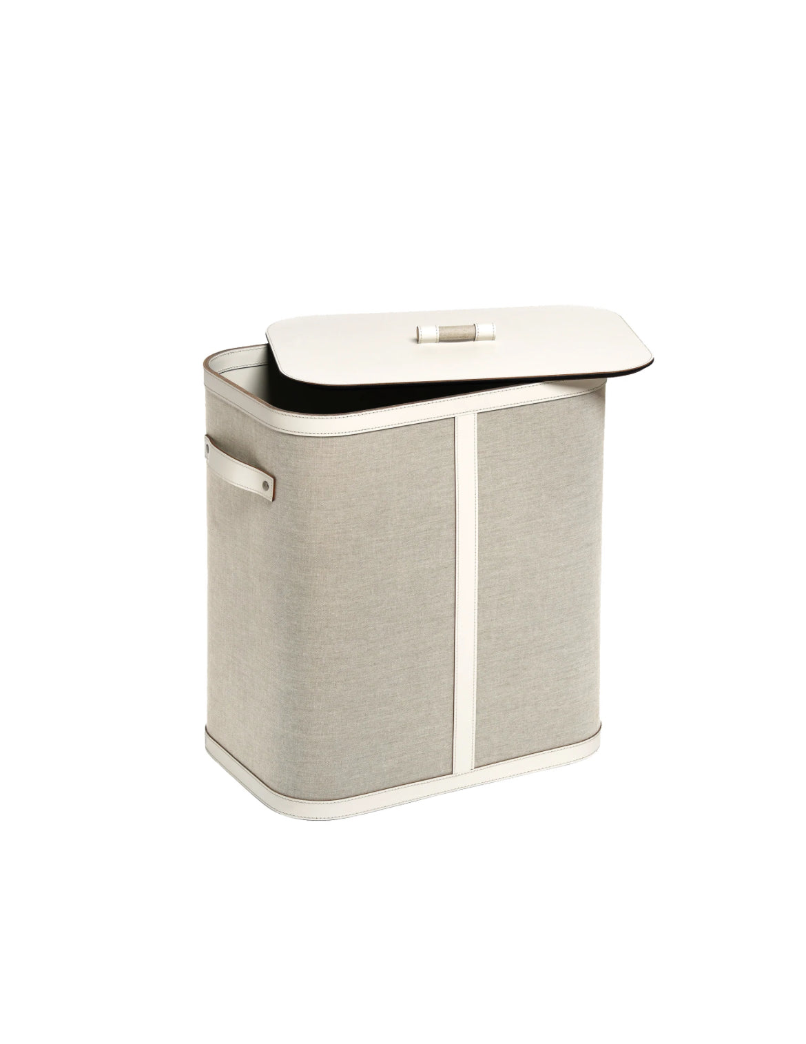 Pinetti Penelope Rektangulær Kurv – 30×45×H50 cm, vandtæt læder & ecru bomuld, eksklusiv opbevaring til hjemmet