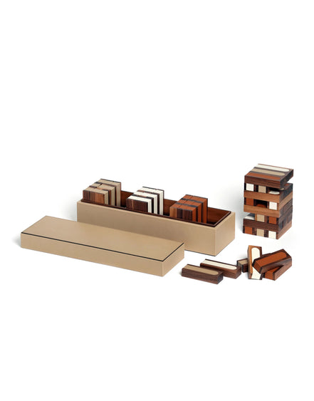 Pinetti Pisa Tower – skræddersyet luksus ‘Jenga’-sæt i italiensk læder og valnøddetræ