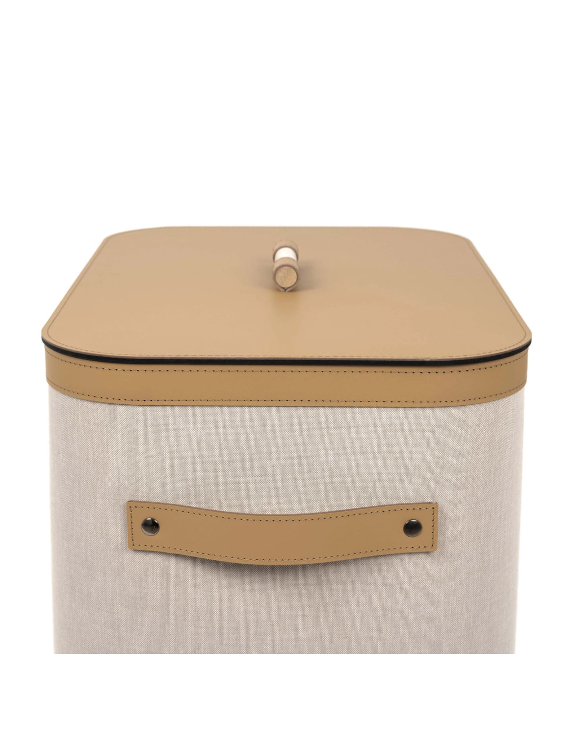 Pinetti Penelope Rektangulær Kurv – 30×45×H50 cm, vandtæt læder & ecru bomuld, eksklusiv opbevaring til hjemmet