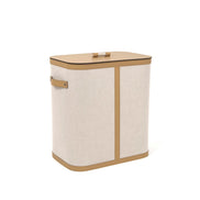 Pinetti Penelope Rektangulær Kurv – 30×45×H50 cm, vandtæt læder & ecru bomuld, eksklusiv opbevaring til hjemmet