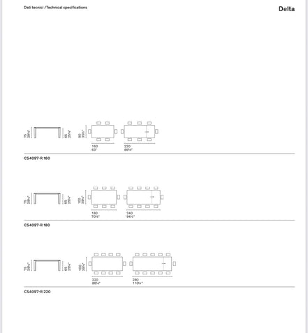 Calligaris DELTA Udtrækkeligt Spisebord – rektangulært designbord med metalben og top i hærdet glas/keramik, model