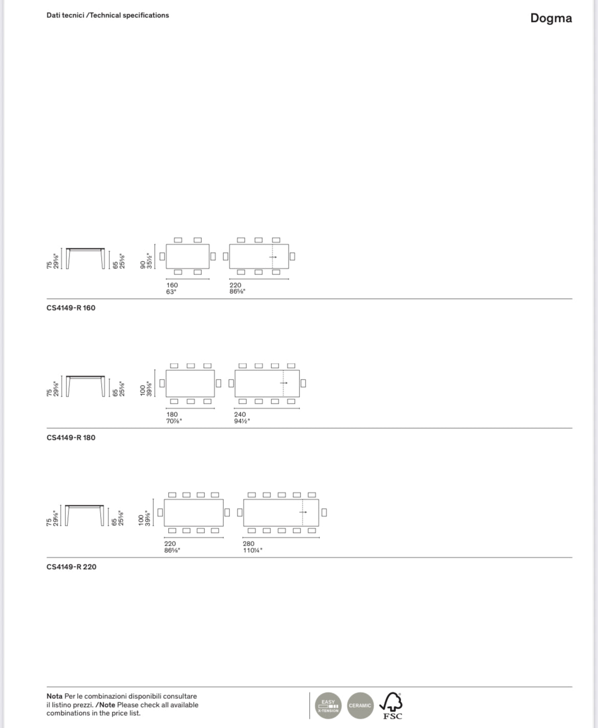 Calligaris DOGMA Udtrækkeligt Spisebord – elegant rektangulær form med solid træfod, designet af Archirivolto