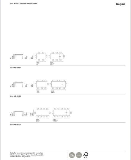 Calligaris DOGMA Udtrækkeligt Spisebord – elegant rektangulær form med solid træfod, designet af Archirivolto