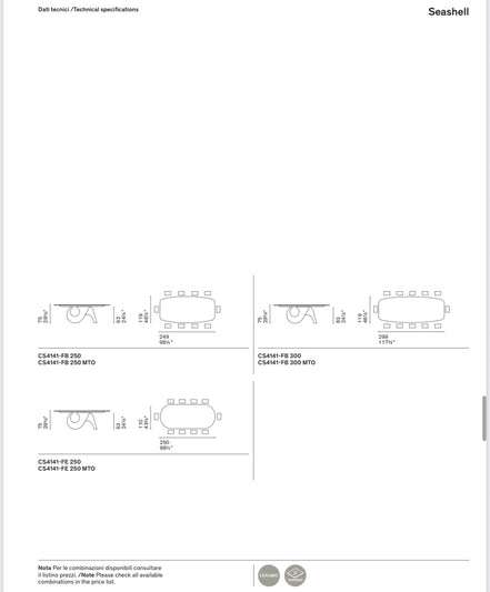 Calligaris SEASHELL – skulpturalt spisebord med base i beton og bordplade i hærdet glas eller keramik, designet af Gino Carollo