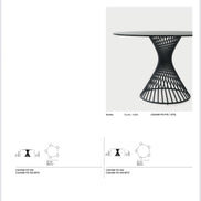 Calligaris VORTEX Bord Ø120 cm – rundt spise-/mødebord i hærdet glas eller glass-keramik med spiralformet metalfod