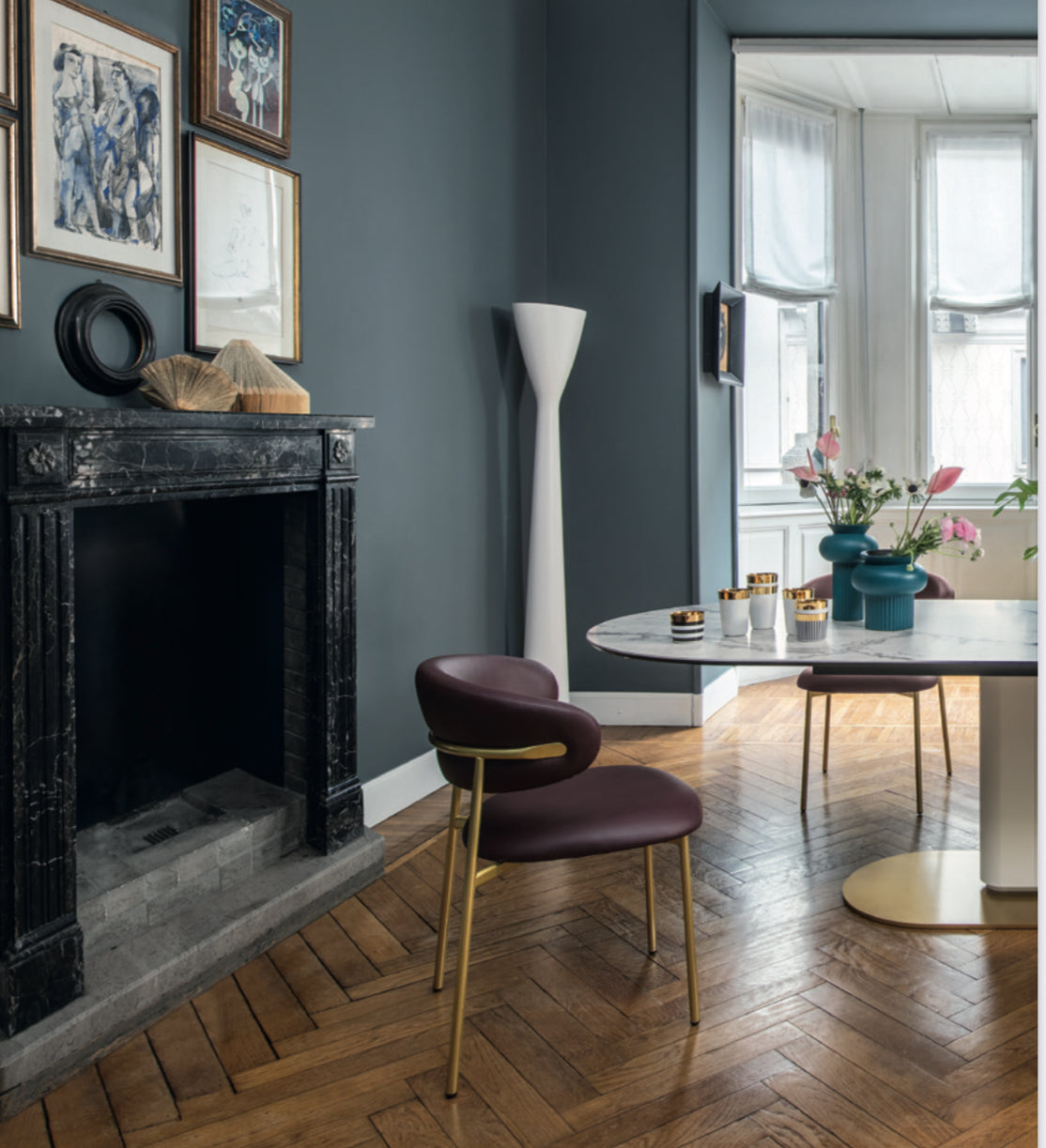 Calligaris OLEANDRO Spisebordsstol – polstret stol med metalstel, designet af Archirivolto, ideel til moderne hjem og erhverv