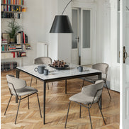 Calligaris Sophia Spisebordsstol – polstret stol med elegant stel i metalstang og betrukket sæde & ryg i stof eller ægte læder