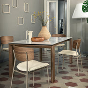 Calligaris FIFTIES Spisebordsstol – polstret stol i velour eller skind med slank metalramme