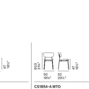 Calligaris FIFTIES Spisebordsstol – polstret stol i velour eller skind med slank metalramme