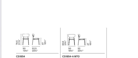 Calligaris FIFTIES Spisebordsstol – polstret stol i velour eller skind med slank metalramme