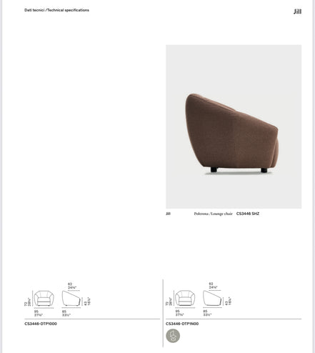 Calligaris JILL modulsofa i stoff/blødt sæde, designet af Bernhardt & Vella, ideel til moderne stuer