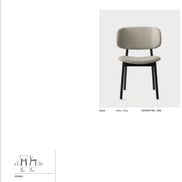 Calligaris CLAIRE Spisebordsstol – polstret stol med sæde og ryg i stof/læder, massiv asketræsramme, designet af Orlandini