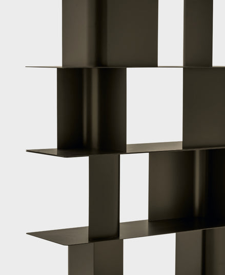 Calligaris CARV Reol – modulopbygget reol i sort pulverlakeret stål med buede stolper