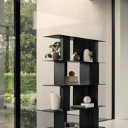 Calligaris CARV Reol – modulopbygget reol i sort pulverlakeret stål med buede stolper