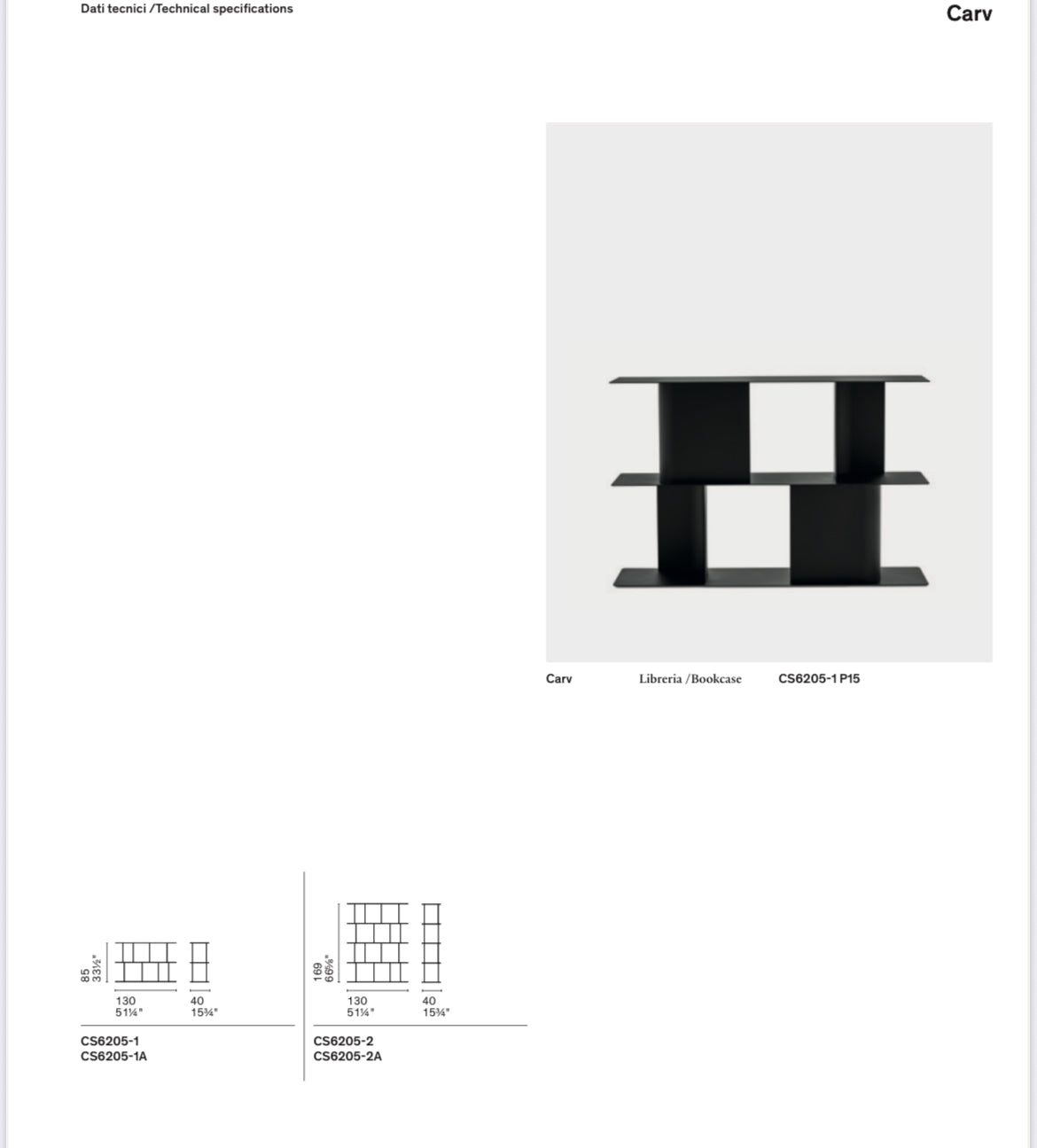 Calligaris CARV Reol – modulopbygget reol i sort pulverlakeret stål med buede stolper