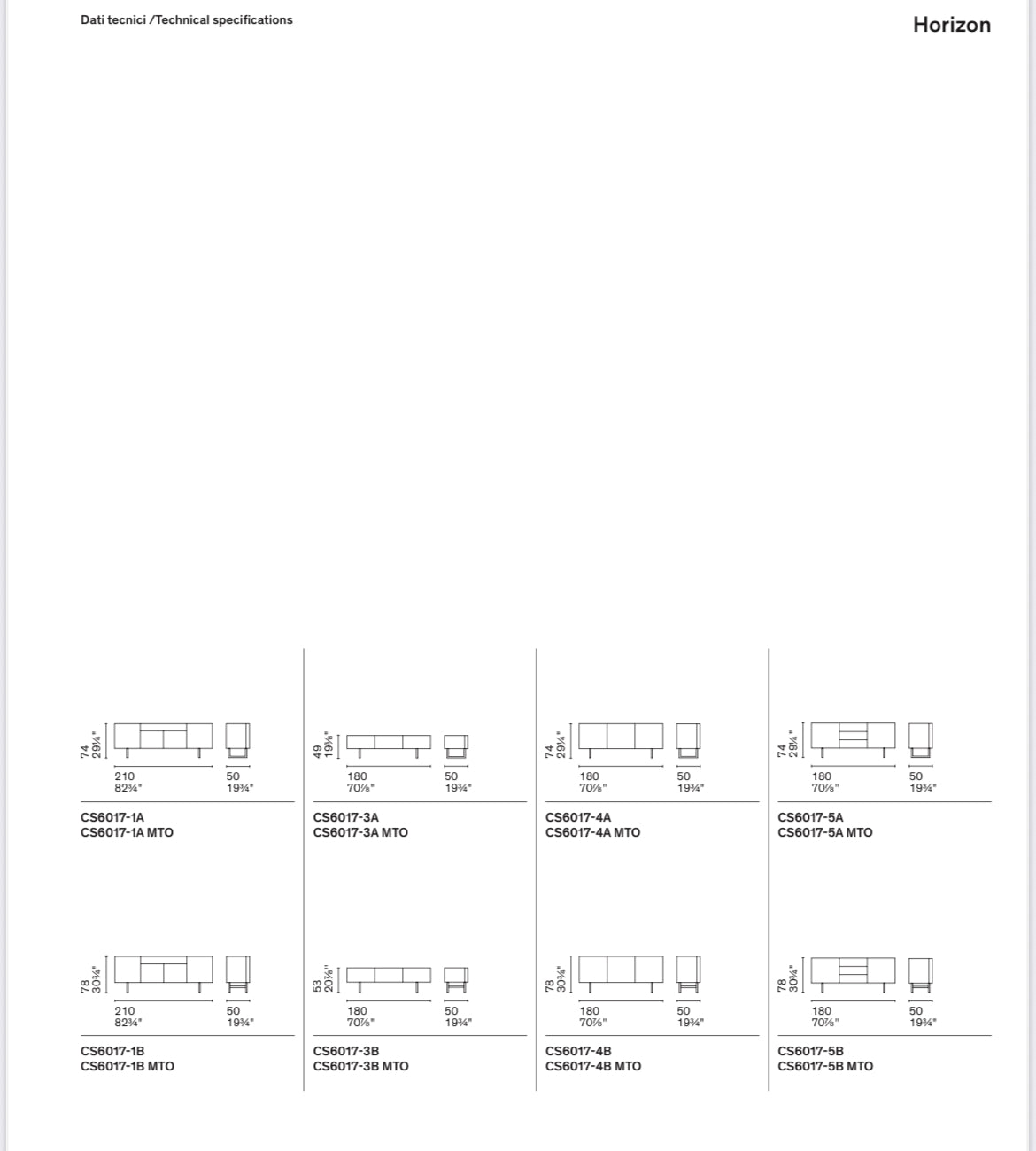Calligaris HORIZON Skænk – 4-dørs­skænk i massiv træ, metal bund og hævet kantplade, til moderne stue eller spisestue