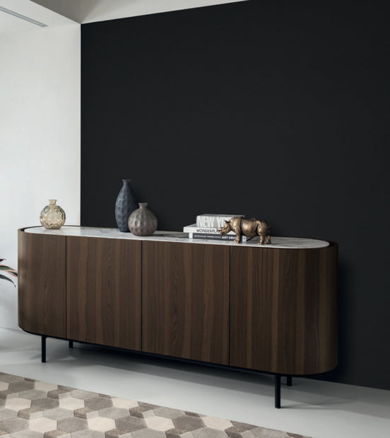 Calligaris LAKE Skænk – oval skænk med keramisk bordplade