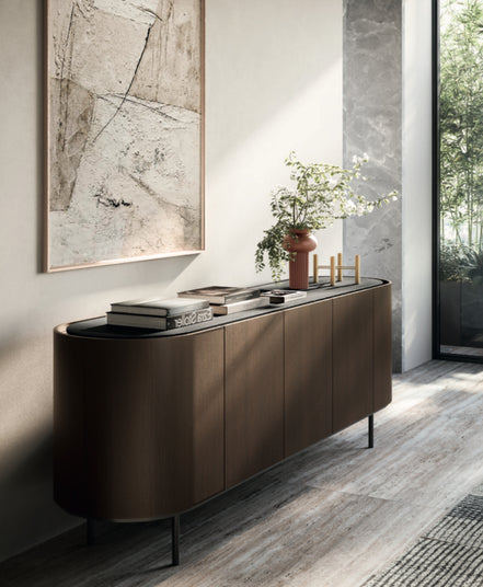 Calligaris LAKE Skænk – oval skænk med keramisk bordplade