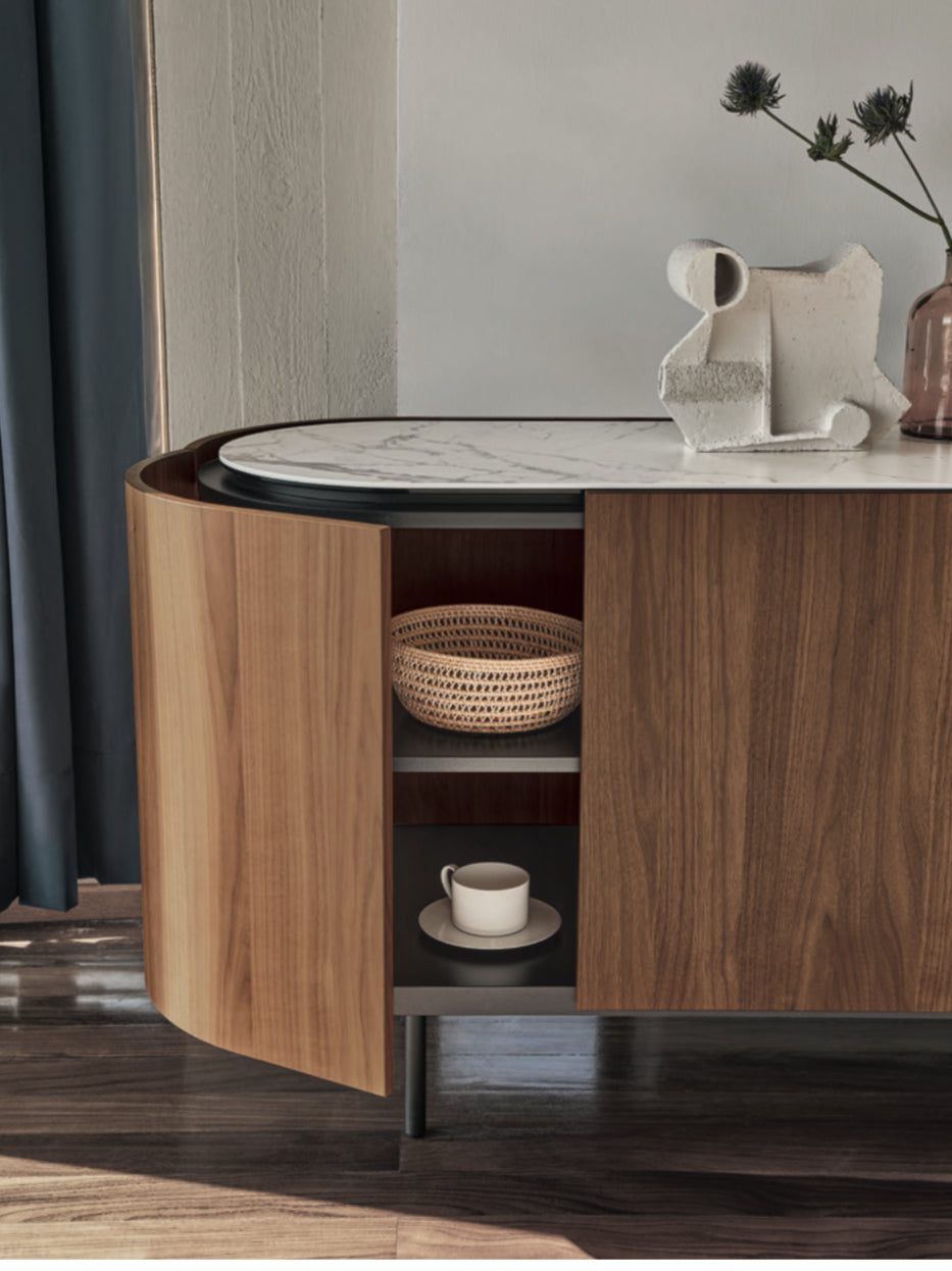 Calligaris LAKE Skænk – oval skænk med keramisk bordplade