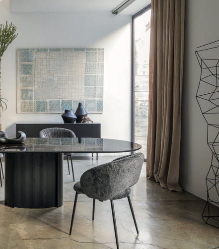 Calligaris YOROI Udtrækkeligt Spisebord – rektangulært bord i keramisk top og massiv base med træindsats