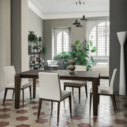 Calligaris ALPHA - udtrækkeligt spisebord i massiv træ og keramiktop, kompromisløst italiensk design