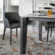 Calligaris DELTA Udtrækkeligt Spisebord – rektangulært designbord med metalben og top i hærdet glas/keramik, model