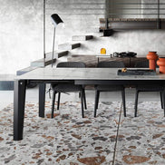 Calligaris DELTA Udtrækkeligt Spisebord – rektangulært designbord med metalben og top i hærdet glas/keramik, model