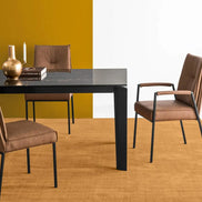 Calligaris DELTA Udtrækkeligt Spisebord – rektangulært designbord med metalben og top i hærdet glas/keramik, model