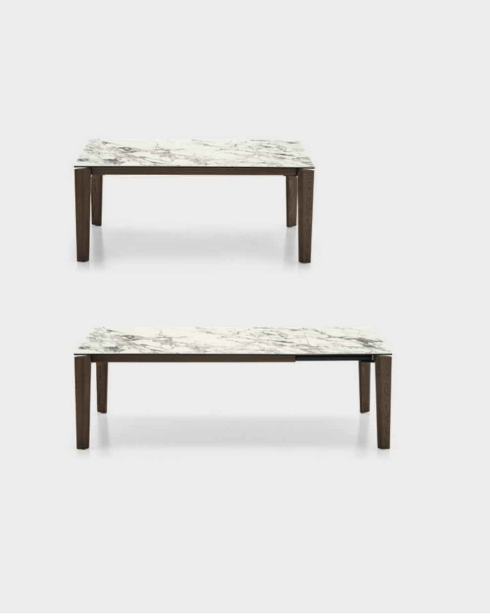 Calligaris DOGMA Udtrækkeligt Spisebord – elegant rektangulær form med solid træfod, designet af Archirivolto