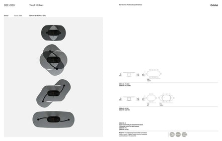 Calligaris ORBITAL – udtrækkeligt spisebord med oval form og central fod, designet af Pininfarina  ￼