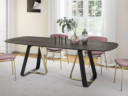 Calligaris SUNSHINE Bord – rektangulært spisebord med metal fod i U- og L-form, udtrækkeligt