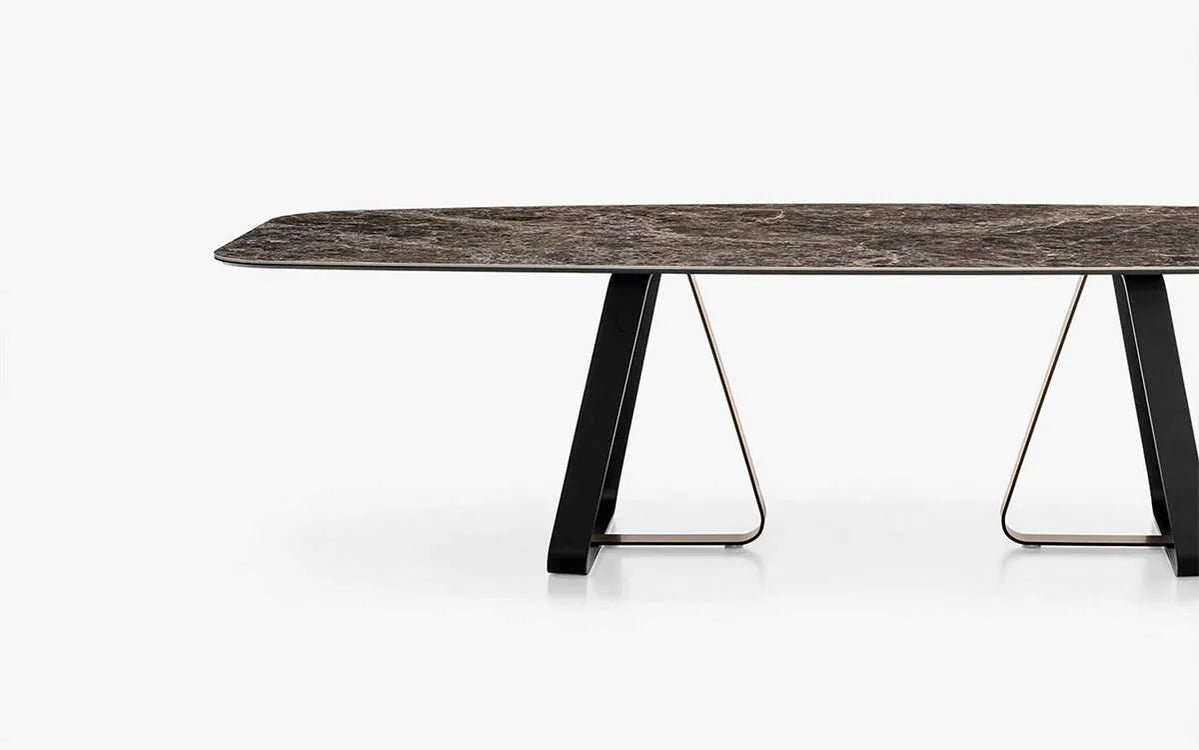 Calligaris SUNSHINE Bord – rektangulært spisebord med metal fod i U- og L-form, udtrækkeligt