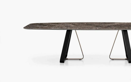 Calligaris SUNSHINE Bord – rektangulært spisebord med metal fod i U- og L-form, udtrækkeligt