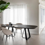 Calligaris SUNSHINE Bord – rektangulært spisebord med metal fod i U- og L-form, udtrækkeligt