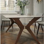 Calligaris TOKYO Spisebord – 160 × 90 cm rektangulært bord + Ø 120 cm rundt bord, massiv bøgetræfod, top i hærdet glas eller keramik