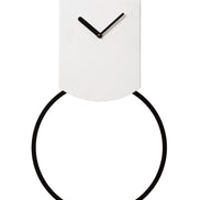 COVO Tovi Pendul Vægur – minimalistisk vægur med pendul (L 30 × B 3,8 × H 53,5 cm), stål i flere farver: hvid, sort, guld-gul, turkis