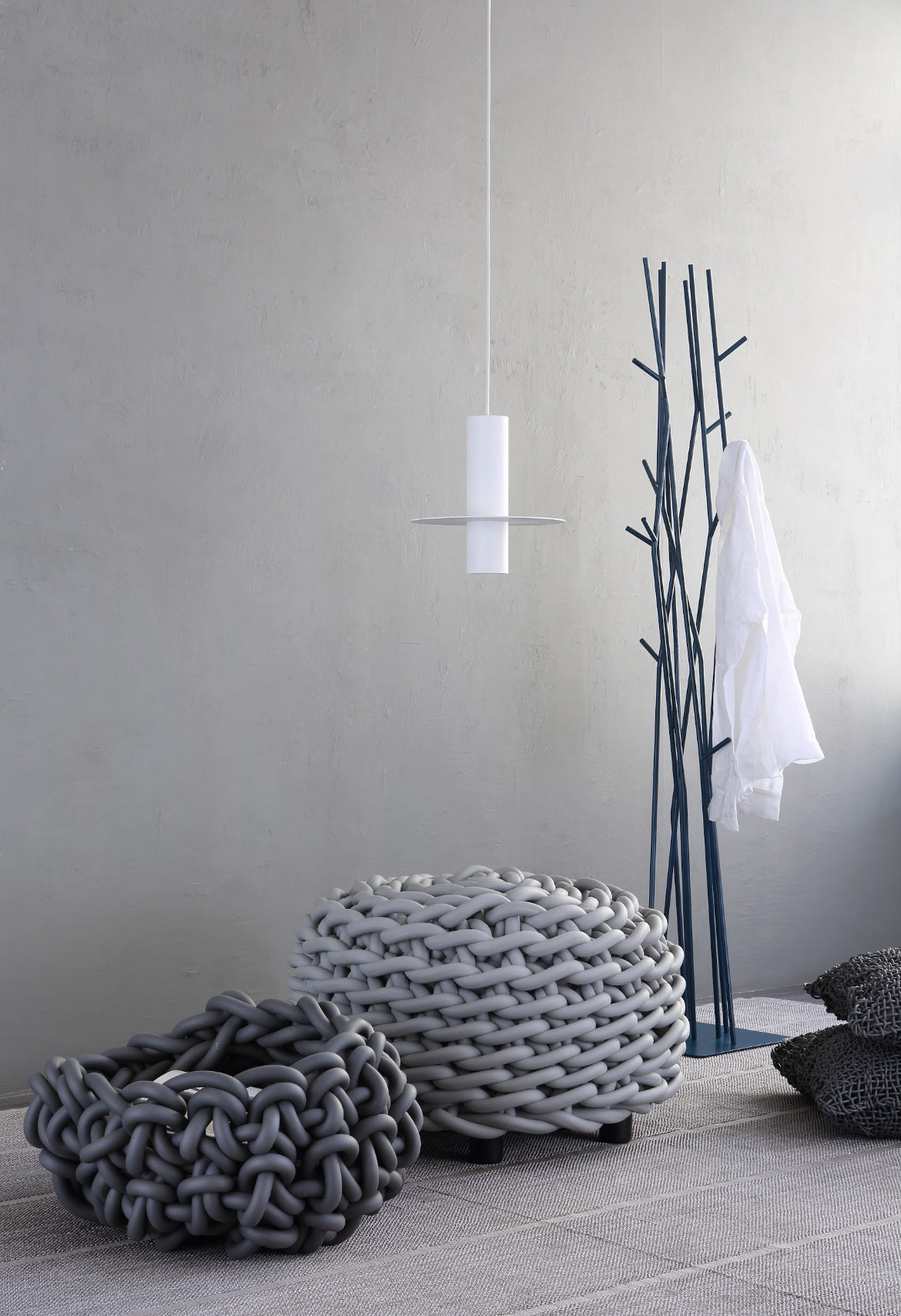 Kreis Pendellampe – elegant hængelampe i metalskive og opalhvid glas, Ø 60 cm, italiensk design