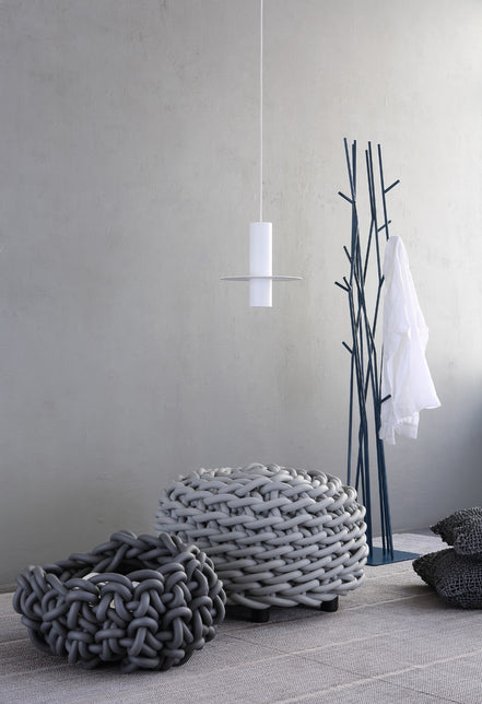 Kreis Pendellampe – elegant hængelampe i metalskive og opalhvid glas, Ø 60 cm, italiensk design