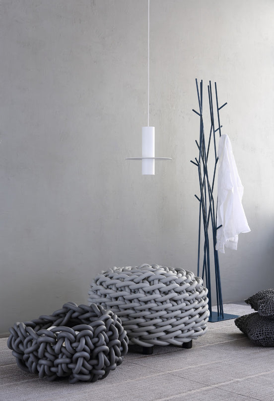 Kreis Pendellampe – elegant hængelampe i metalskive og opalhvid glas, Ø 60 cm, italiensk design