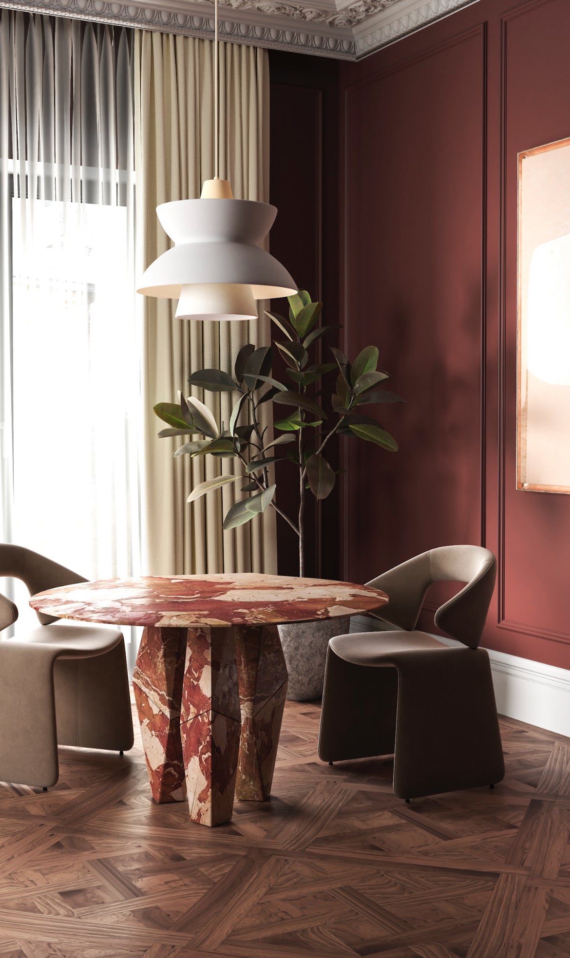 Rundt spisebord 110Ø - Massivt marmor  - ilab design