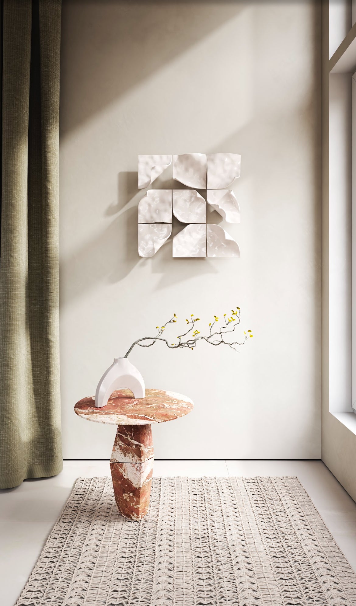 Sofabord Ø50 cm, massivt marmor - Ilab design