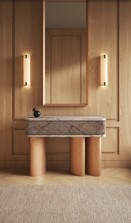Marmor konsolbord, kobber ben - Ilab Design