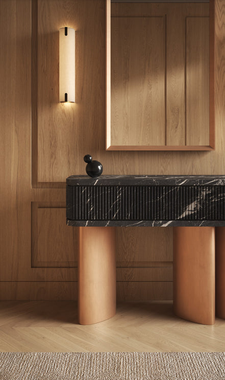 Marmor konsolbord, kobber ben - Ilab Design