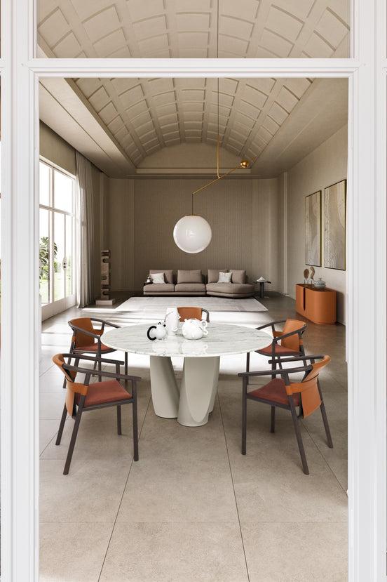 Ditre Italia Sentei Spisebord – Skulpturel Base med Marmor eller Glas