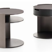 Ditre Italia Skin Sengebord – Cylindrisk Eleganse med Læderskuffe